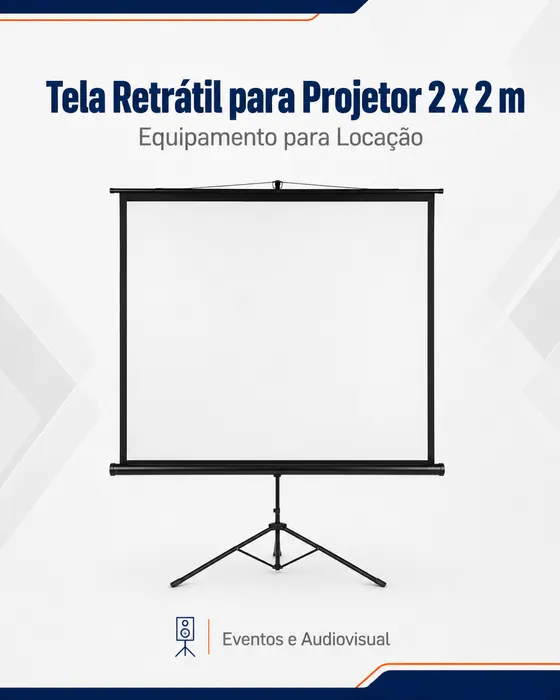 Tela Retrátil para Projetor 2x2m
